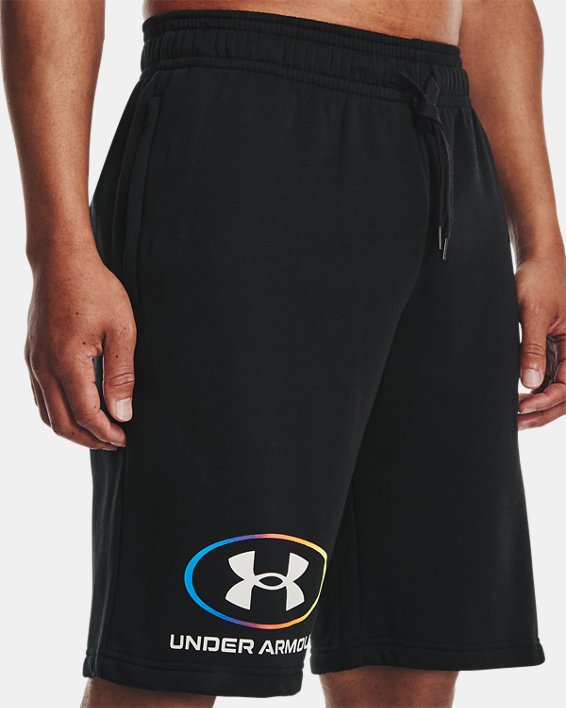 Men's UA Rival Fleece Lockertag Shorts, Black, pdpMainDesktop image number 3